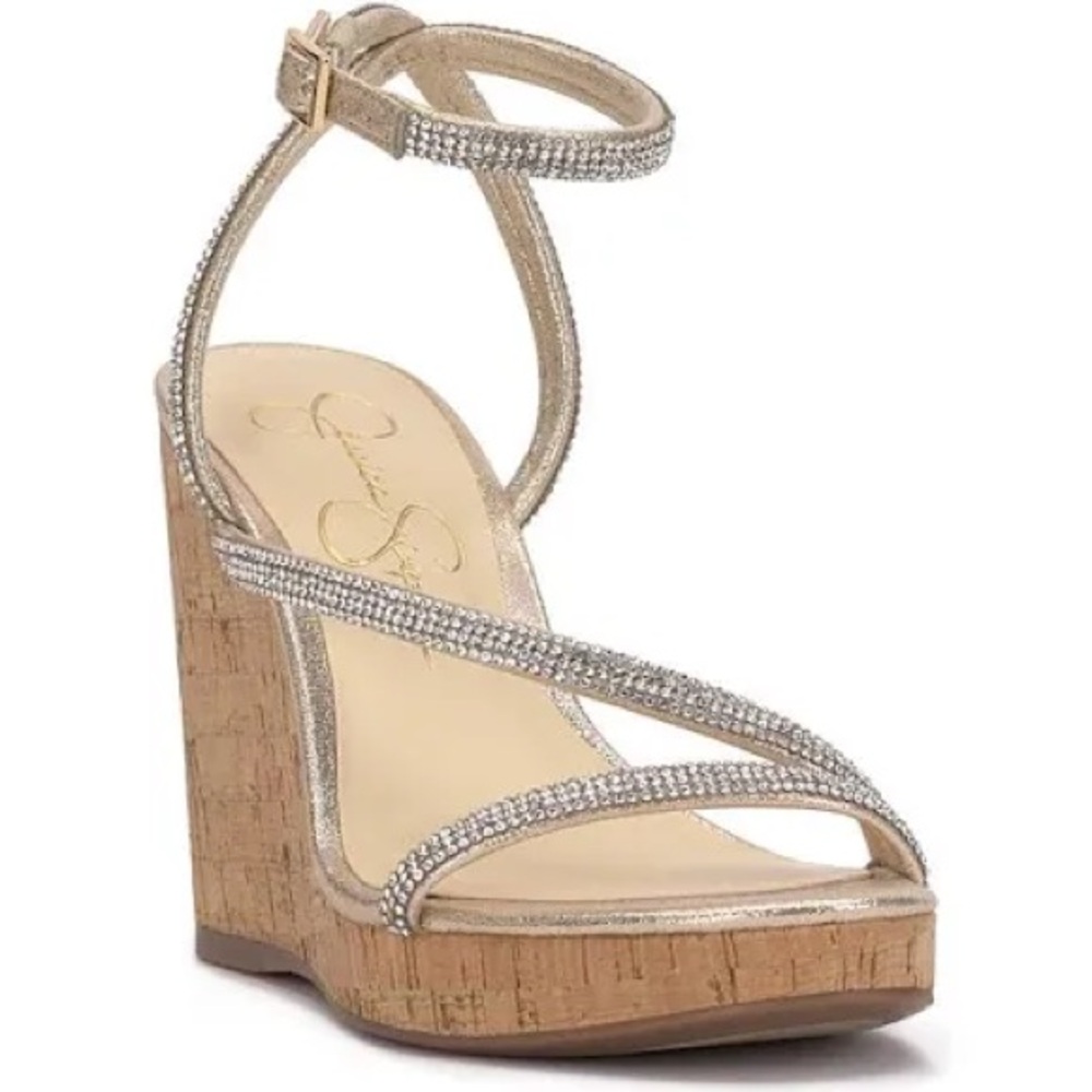 Jessica Simpson Gold Wedge Sandals